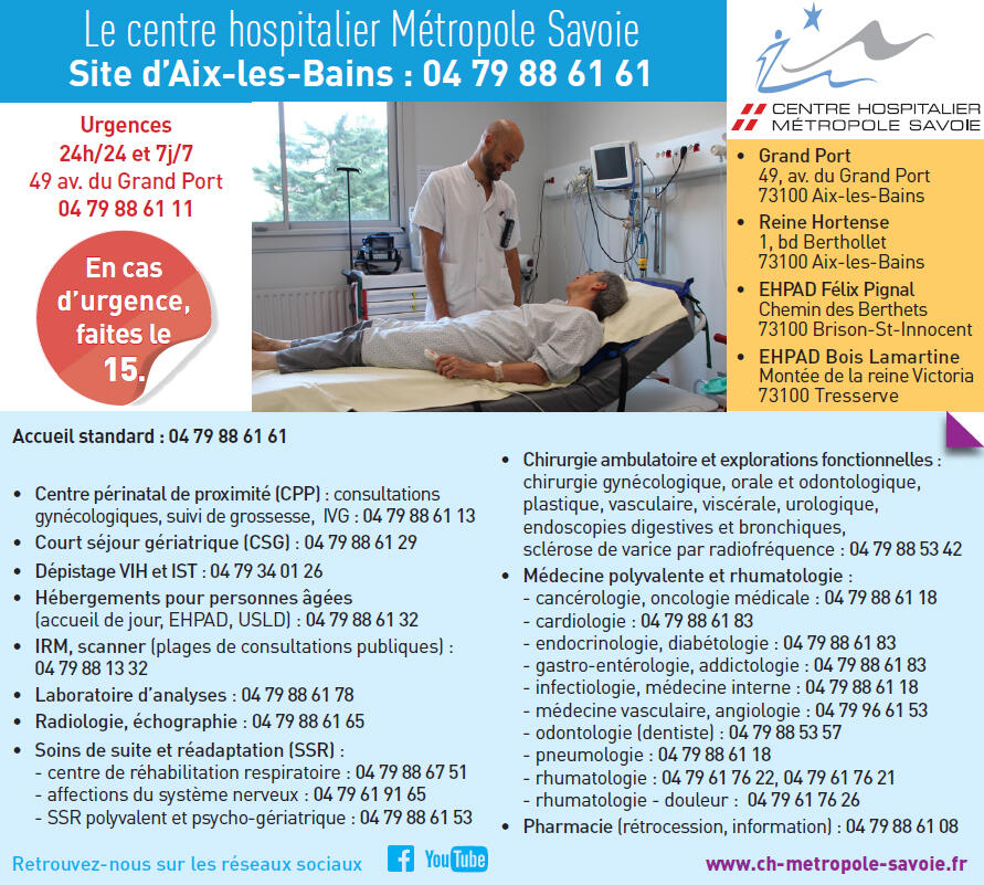 Permanences du centre hospitalier d'Aix-les-Bains